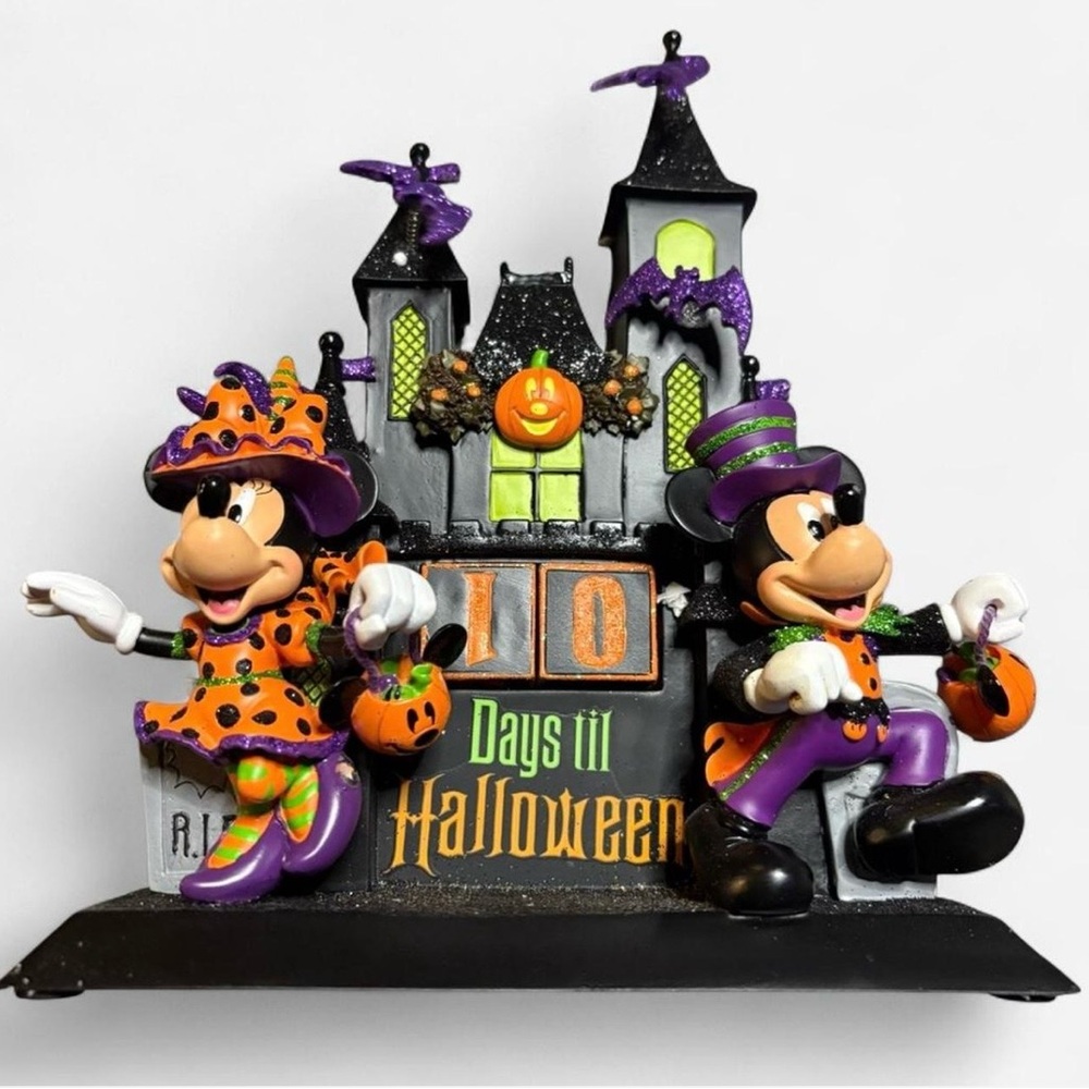 Disney Halloween Countdown with Mickey and Minnie in Orange and Black